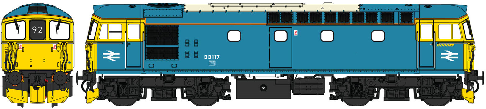 Heljan 3366 BR Class 33 33117 Drawing