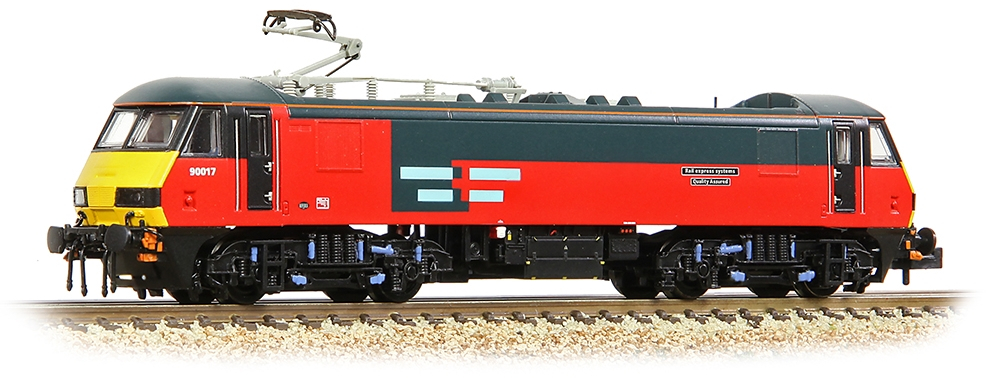 Graham Farish 371-782A BR Class 90/0 90017 Rail Express Systems Quality Assured Image
