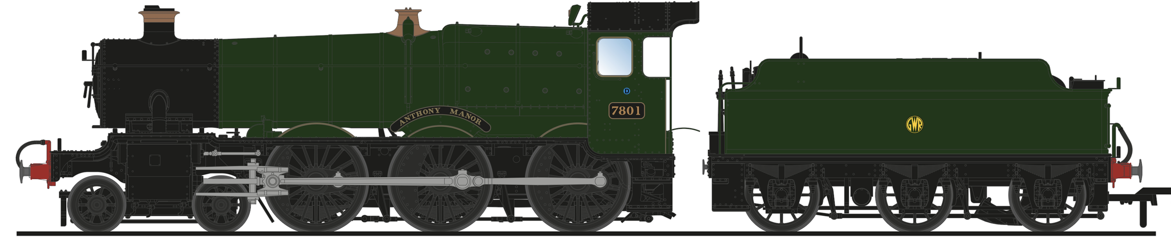 Accurascale ACC2501-7801 GWR 7800 Manor 7801 Anthony Manor Image