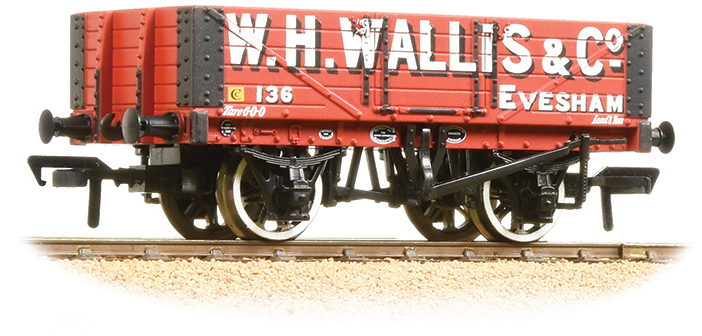 Bachmann 37-072 British Railways 5 Plank Wagon W.H. Wallis & Company Red 136 Image