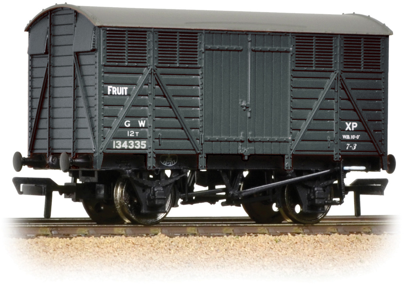 Bachmann 37-751D Great Western Railway 12T Goods Fruit A Van Great Western Railway Dark Grey 134290 Image