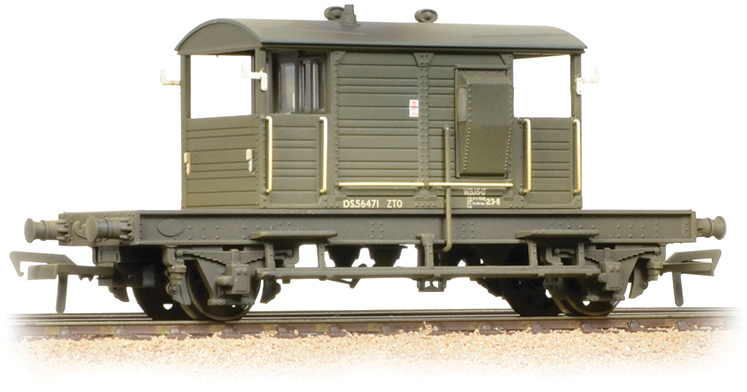 Bachmann 38-404A Southern Railway 25t 'Pill Box' Brake Van British Rail Departmental Olive Green Image