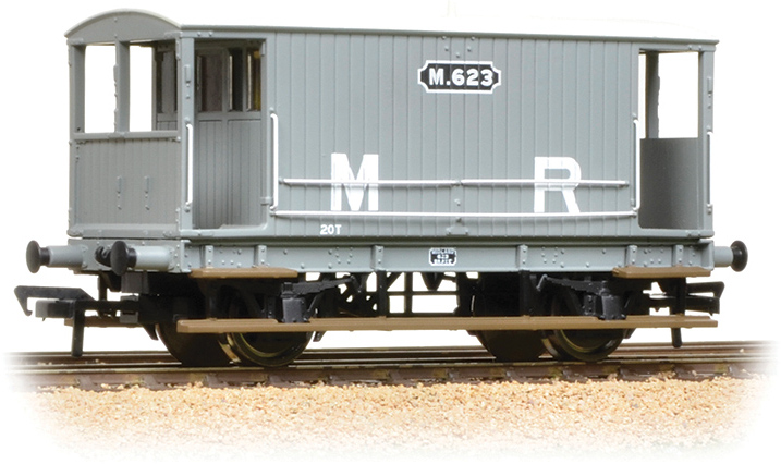 Bachmann 38-554 Midland Railway 20t Brake Van Midland Railway Grey M623 Image