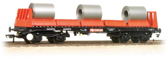 Bachmann 38-352A British Rail BAA/BAB 40ft Bogie Steel British Rail Railfreight Red & Black 900102 Image