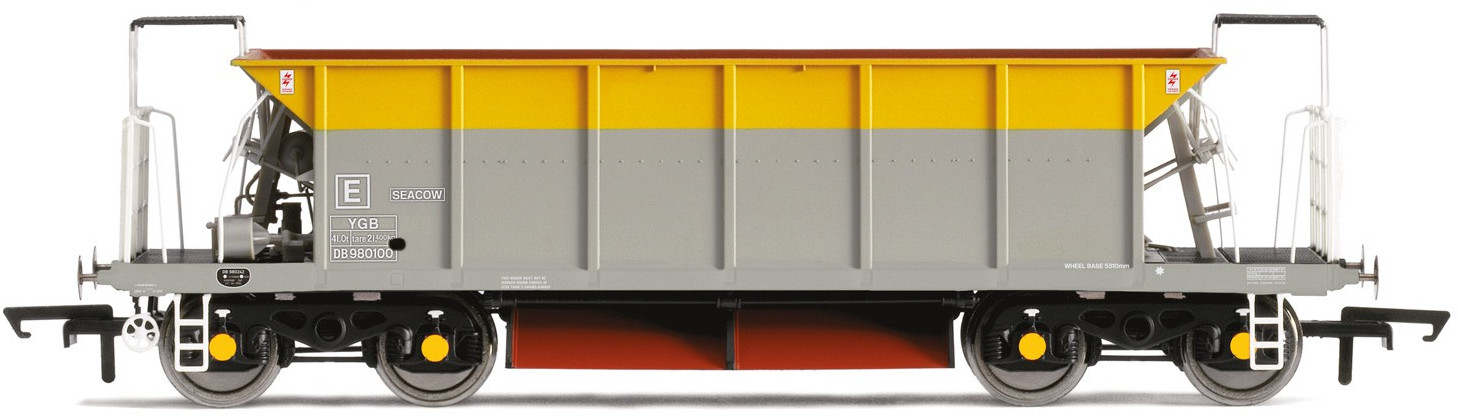 Hornby R6832 British Rail YGA/YGB 'Seacow' Bogie Ballast British Rail Grey & Yellow (Dutch) DB980100 Image