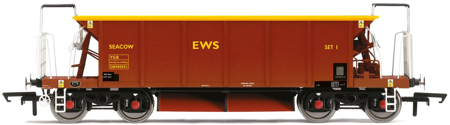 Hornby R6846 British Rail YGA/YGB 'Seacow' Bogie Ballast English, Welsh & Scottish Railway Maroon & Yellow DB980053 Image
