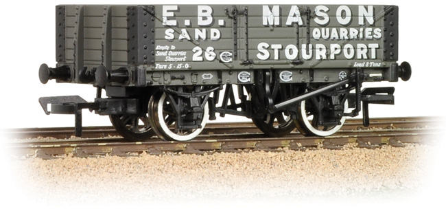 Bachmann 37-038 British Railways 5 Plank Wagon E.B. Mason Grey 26 Image