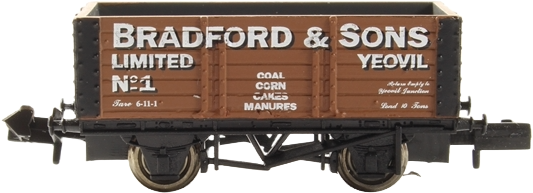 Graham Farish 373-175U British Railways 7 Plank Wagon Bradford & Sons Limited Brown 1 Image