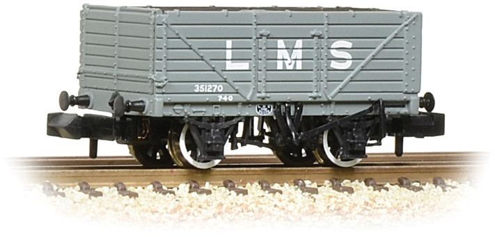 Graham Farish 377-087 British Railways 7 Plank Wagon London, Midland & Scottish Railway Grey 351270 Image