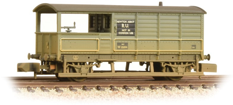 Graham Farish 377-376A Great Western Railway 20t 'Toad' Brake Van British Railways Grey W35894 Image