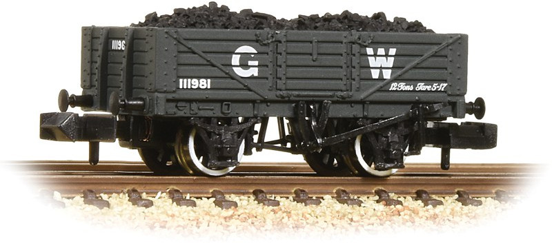 Graham Farish 377-061 British Railways 5 Plank Wagon Great Western Railway Dark Grey 111981 Image