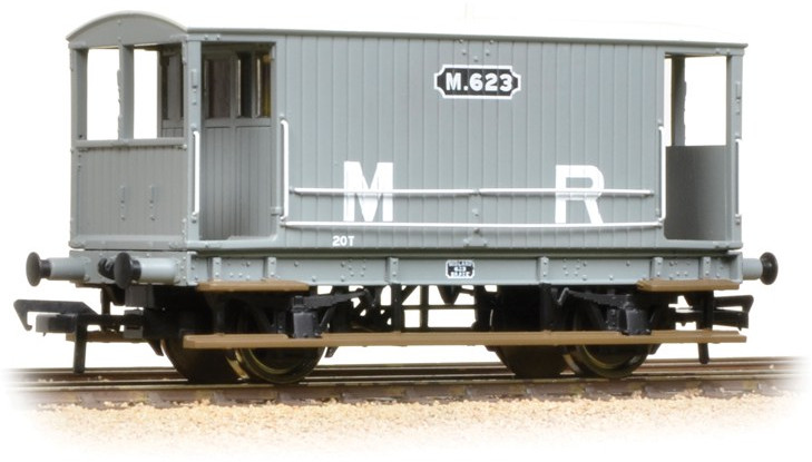 Graham Farish 377-753 Midland Railway 20t Brake Van Midland Railway Grey 623 Image