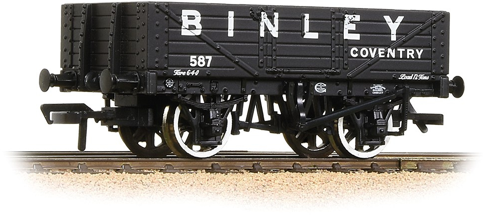 Bachmann 37-074 British Railways 5 Plank Wagon Binley Colliery Grey 587 Image