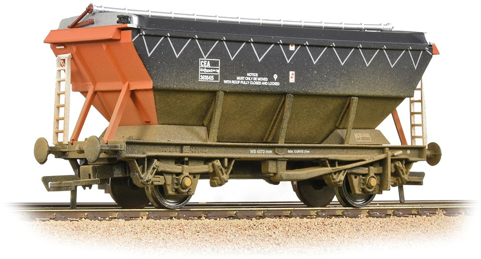 Bachmann 38-021A British Rail CEA Covered Hopper Loadhaul Limited Black & Orange 361845 Image