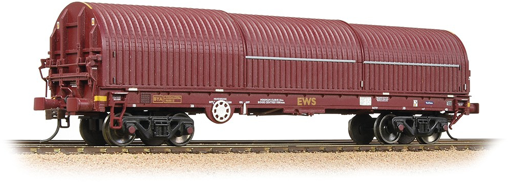 Bachmann 37-625A British Rail BRA/BYA 'Thrall' Bogie Covered Steel Wagon English, Welsh & Scottish Railway Maroon 966184 Image