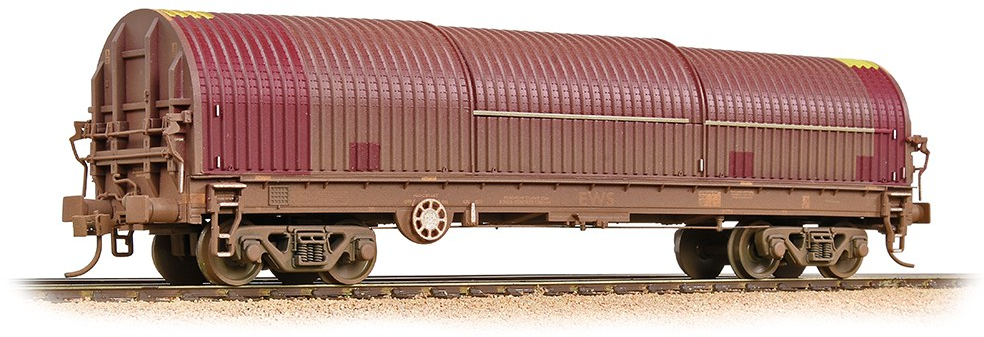Bachmann 37-629A British Rail BRA/BYA 'Thrall' Bogie Covered Steel Wagon DB Schenker Ex-EWS Maroon & Yellow 966167 Image