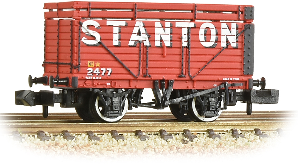 Graham Farish 377-208 British Railways 8 Plank Wagon Stanton Iron Works Company Limited Red 2477 Image