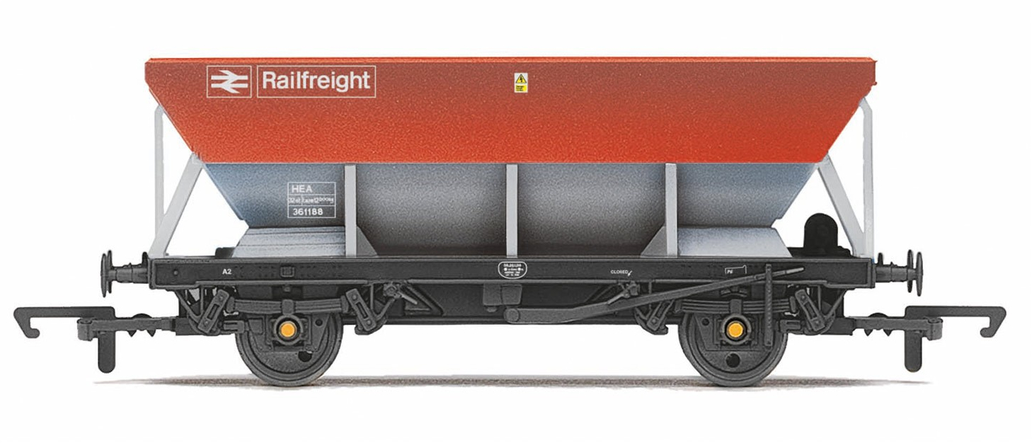 Hornby R6853 British Rail HBA/HEA/HSA/RNA General-Purpose Hopper British Rail Railfreight Grey & Red 361188 Image