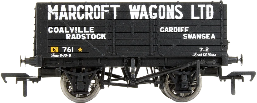 Bachmann 37-100 British Railways 7 Plank Wagon Marcroft Wagons Limited Black 761 Image