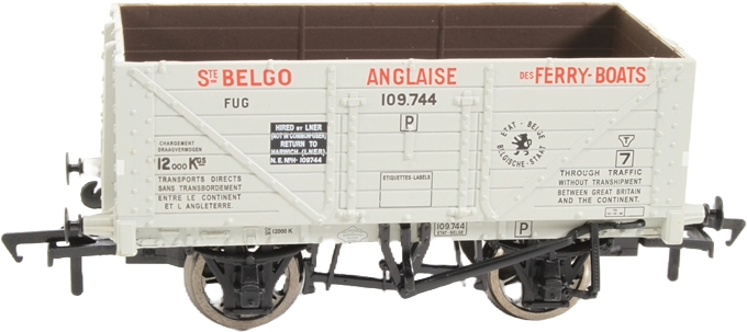 Bachmann 37-100T British Railways 7 Plank Wagon Societe Belgo-Anglaise des Ferryboats Grey 109.744 Image