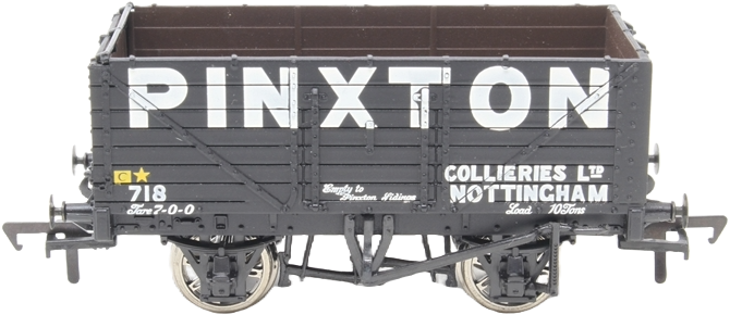 Bachmann 37-100X British Railways 7 Plank Wagon Pinxton Collieries Limited Black 718 Image
