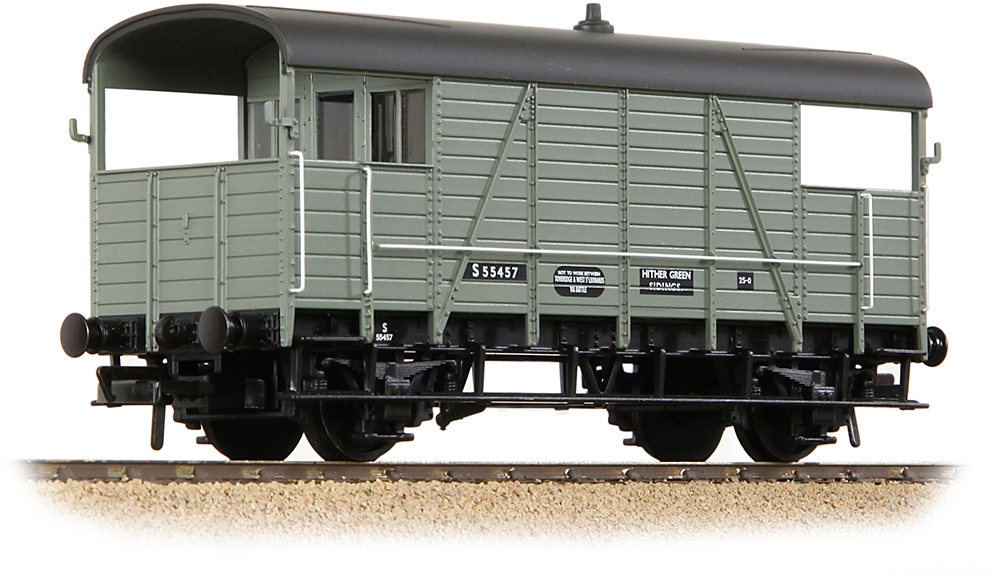 Bachmann 38-917 South Eastern & Chatham Railway 25t 'Dance Hall' Goods Brake Van British Railways Grey S55457 Image