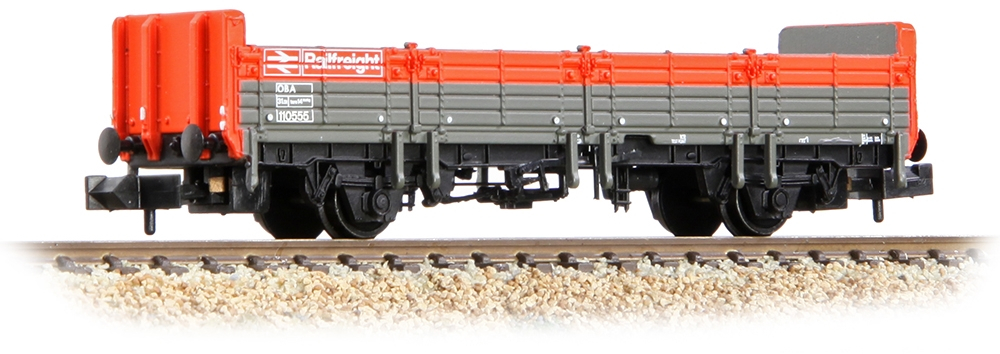Graham Farish 373-626F British Rail OAA/OBA Dropside Open British Rail Railfreight Grey & Red 110555 Image