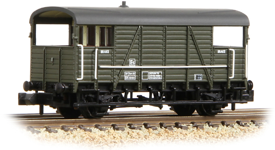 Graham Farish 378-028A South Eastern & Chatham Railway 25t 'Dance Hall' Goods Brake Van British Rail Departmental Olive Green DS55464 Image