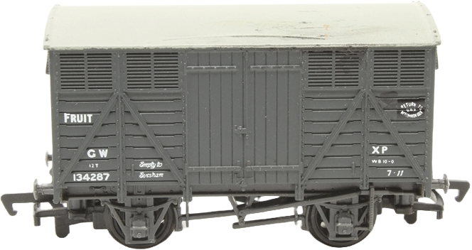 Bachmann 37-751A Great Western Railway 12T Goods Fruit A Van Great Western Railway Dark Grey 134287 Image